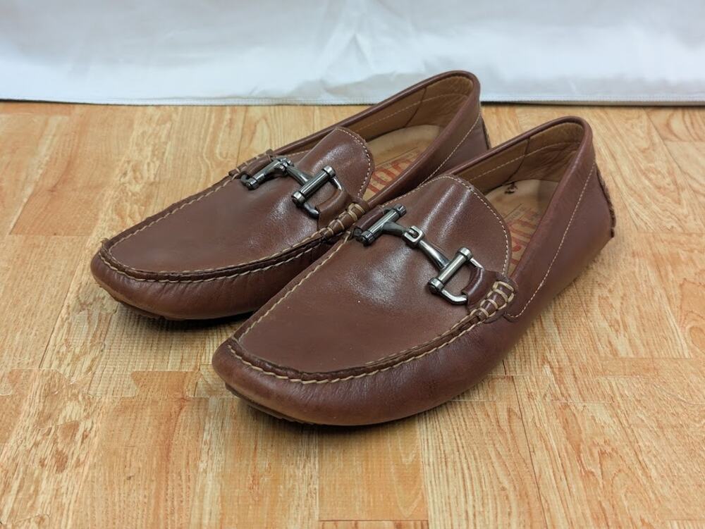 1901 Men's Sz 9 Brown Leather Driving Shoes Leather Horsebit Moccasins Brazil